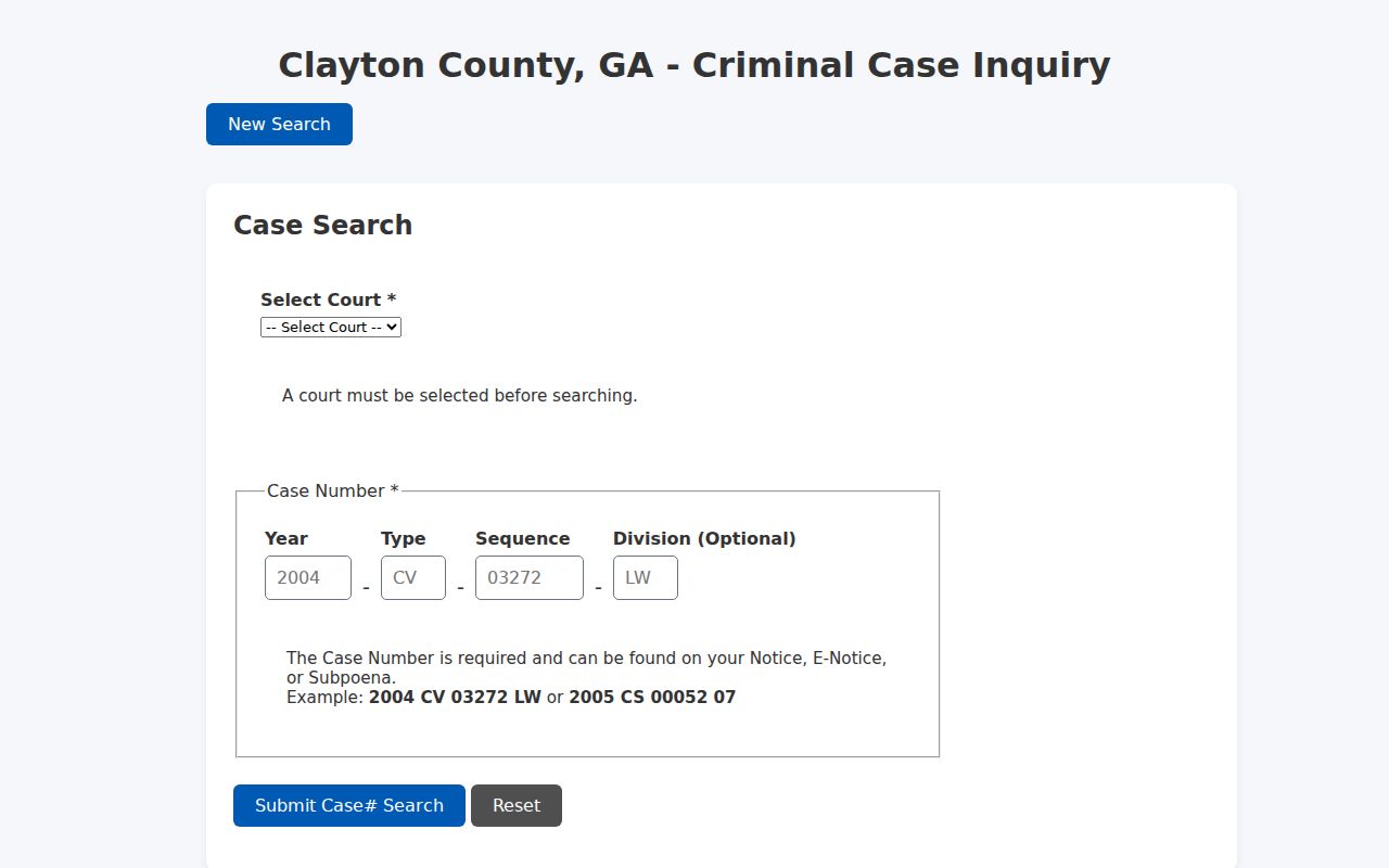 Clayton County criminal case number search