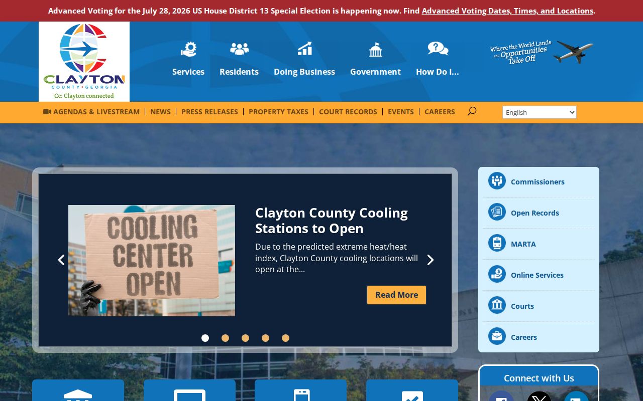 Clayton County government agency directory for criminal records