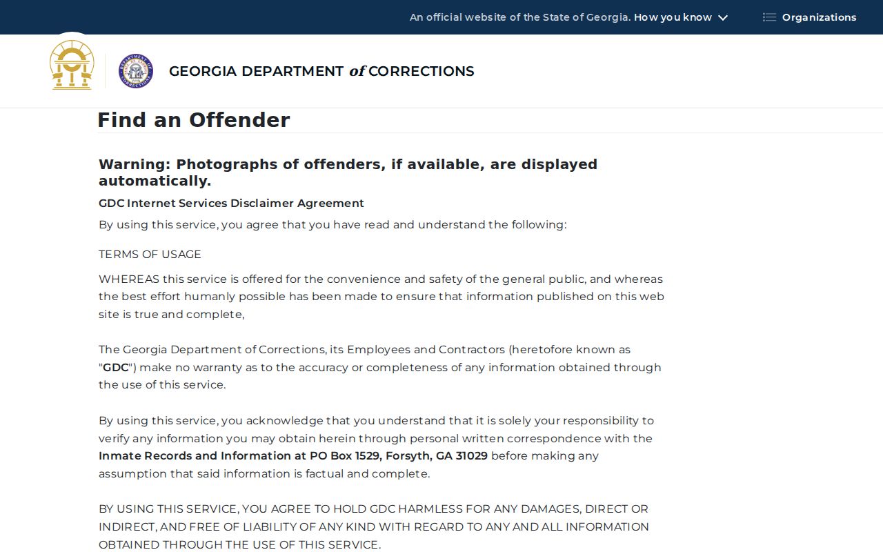 GDC state offender search for Clayton County criminal custody records