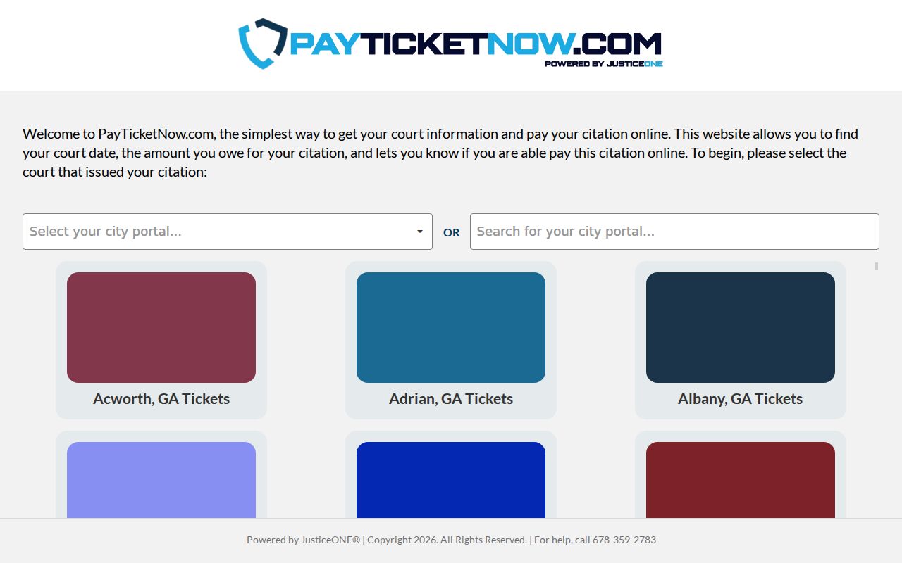 JusticeONE citation search and payment interface linked by Riverdale