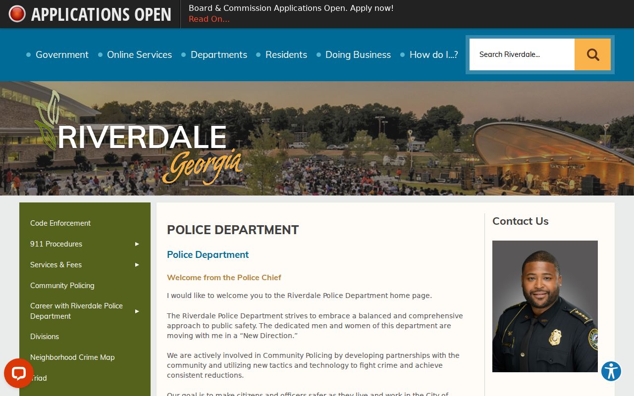 Official Riverdale Police Department webpage